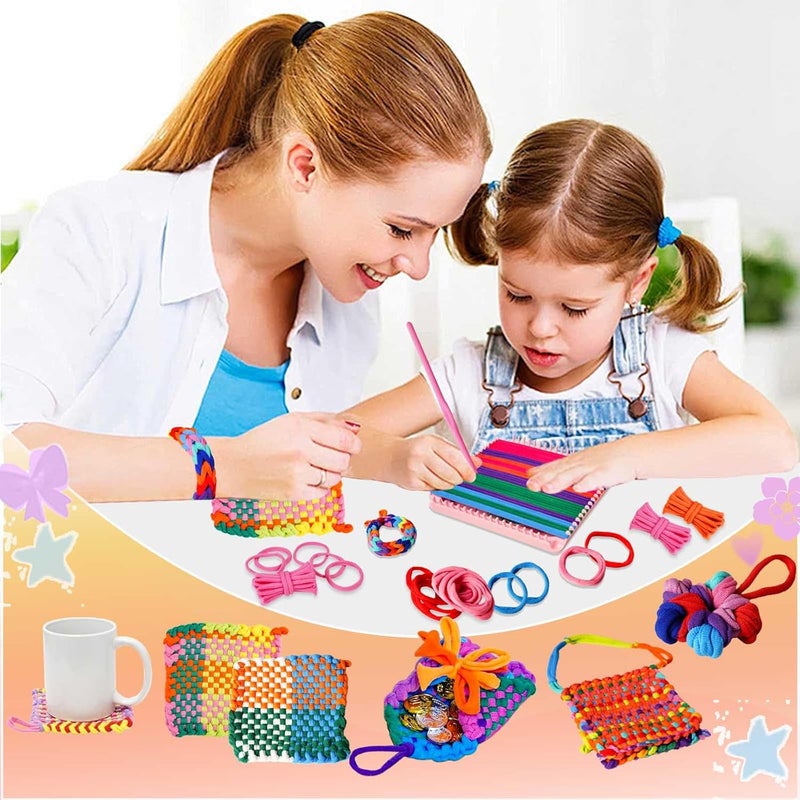 Disracker Weaving Loom Kit Crafts - Arts and Crafts for Kids and Adults, Ideal Gifts for Girls Ages 5 6 7 8-12 14, Potholder Knitting Loom Kit - Image 2